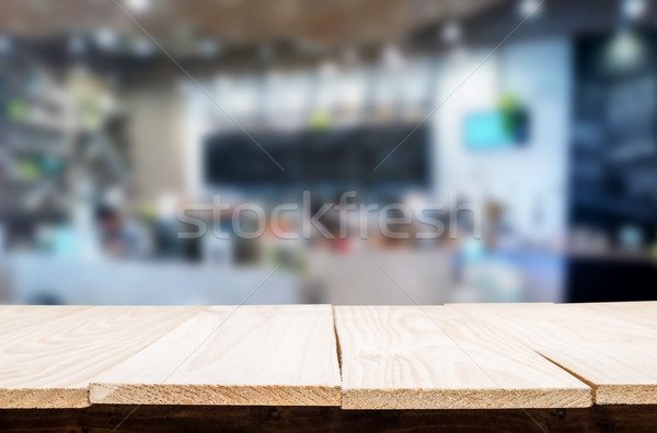 Sélectionné accent vide brun table en bois café [[stock_photo]] © snowing