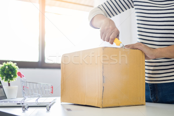 Stock photo: e-commerce delivery concept and online selling start up small bu