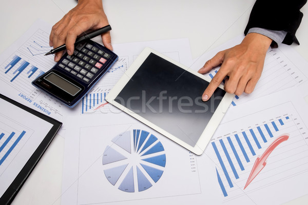 business documents on office table with smart phone and digital  Stock photo © snowing
