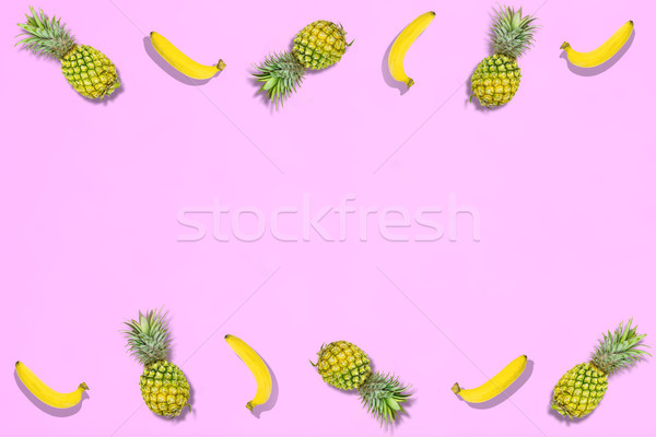 Pattern of fresh summer sweet fruit for holiday concept flat lay Stock photo © snowing