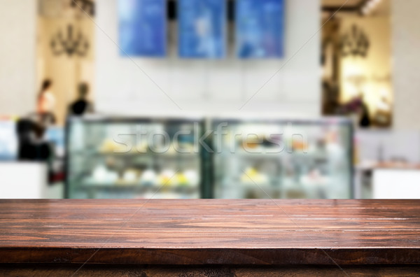 Sélectionné accent vide brun table en bois café [[stock_photo]] © snowing