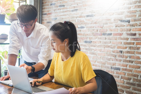 Creative Team job. young business man working with startup proje Stock photo © snowing