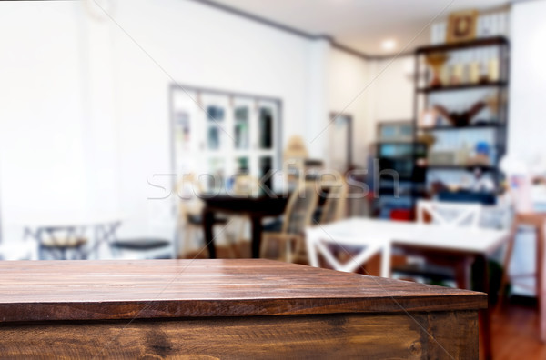 Sélectionné accent vide brun table en bois café [[stock_photo]] © snowing