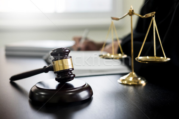 gavel and soundblock of justice law and lawyer working on wooden Stock photo © snowing