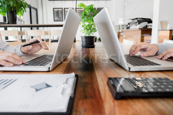 Business meeting  in outdoor. documents account managers crew wo Stock photo © snowing