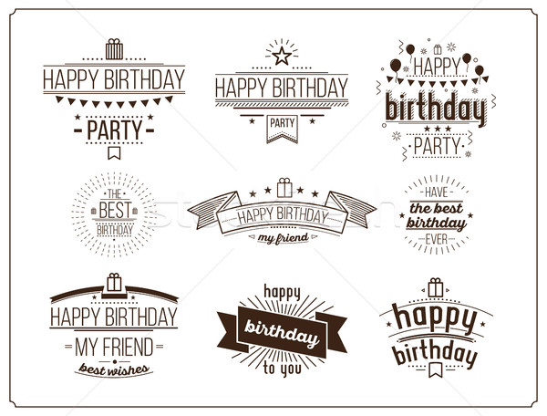 Festive Happy Birthday set Stock photo © softulka