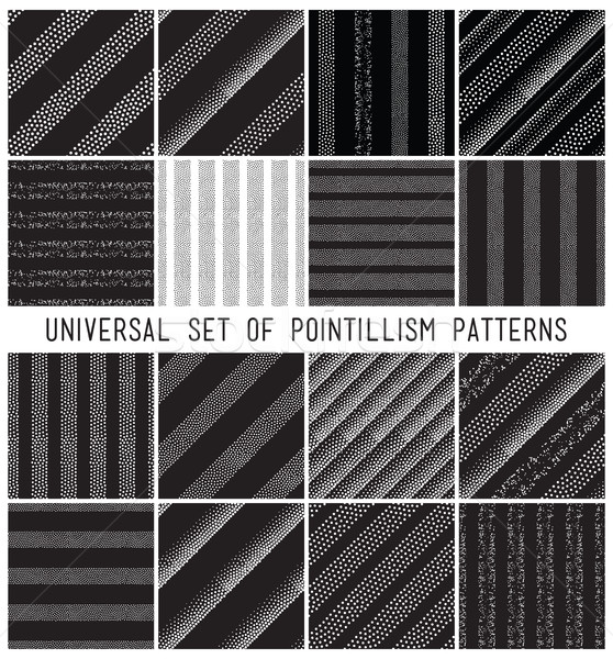 Vector geometric seamless pattern set. Repeating striped line ab Stock photo © softulka