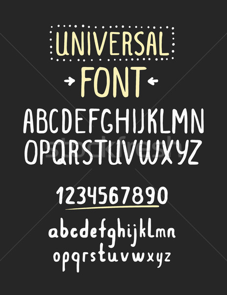 Line simple font. Universal alphabet with small and capital lett Stock photo © softulka