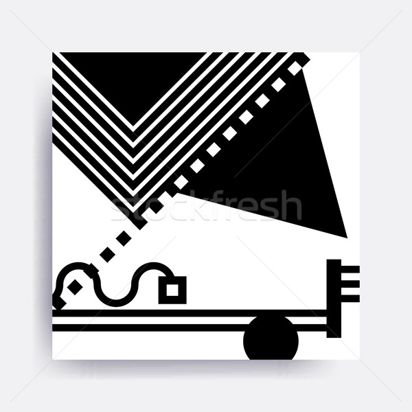 black and white Neo Memphis geometric pattern  Stock photo © softulka