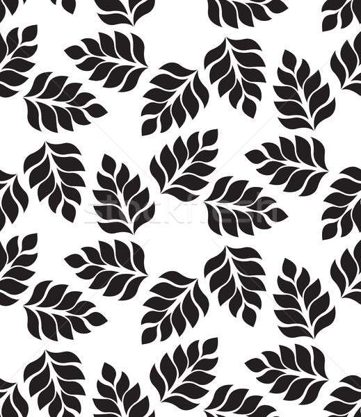 Vector geometric seamless pattern. Modern floral, leaves texture Stock photo © softulka
