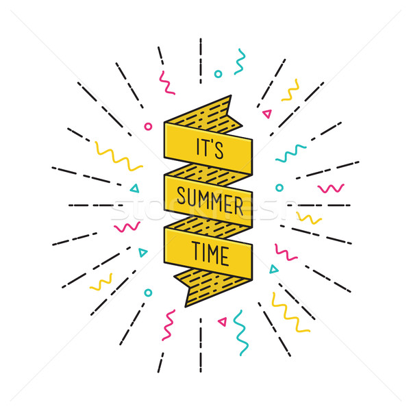 It is summer time. Inspirational vector illustration quotes flat poster Stock photo © softulka