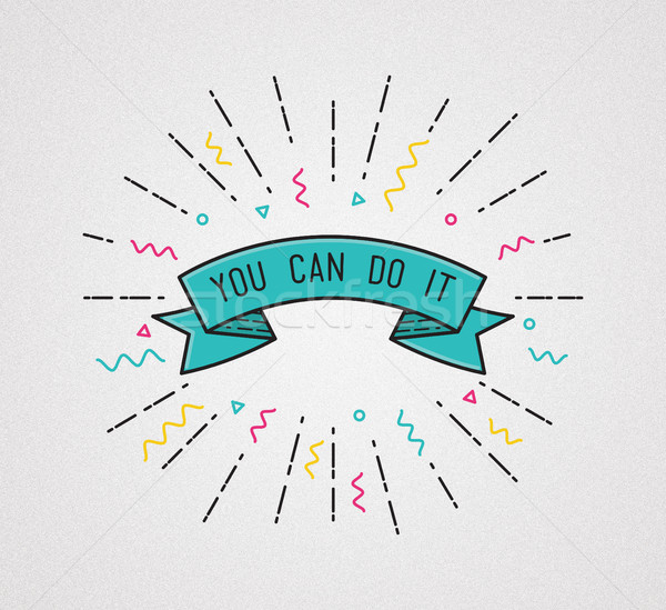 You can do it. Inspirational illustration, motivational quote Stock photo © softulka