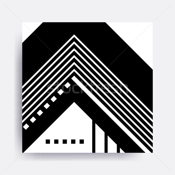 Stock photo: black and white Neo Memphis geometric pattern 