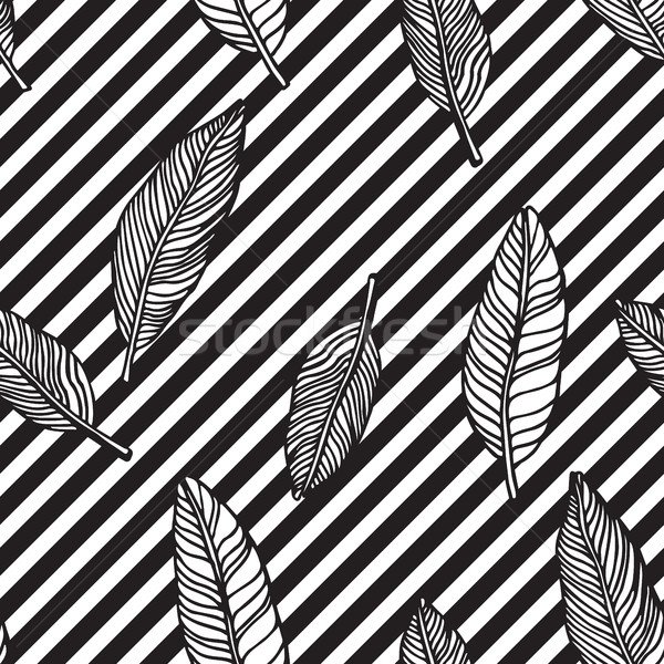 Simple seamless tropical jungle floral pattern background  Stock photo © softulka