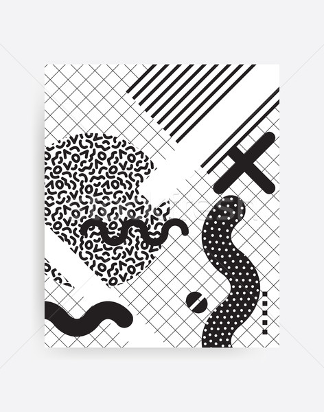 black and white Neo Memphis geometric pattern  Stock photo © softulka
