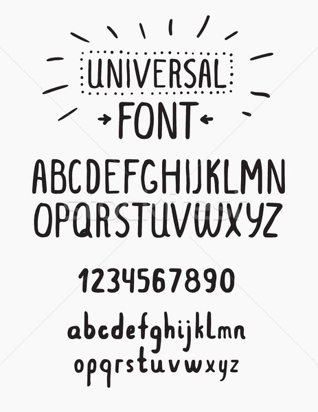 Line simple font. Universal alphabet with small and capital lett Stock photo © softulka
