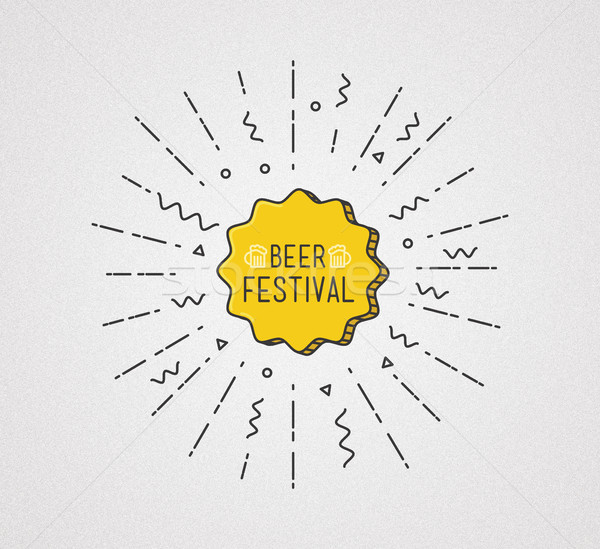 Beer festival shining banner, colorful background in flat style Stock photo © softulka