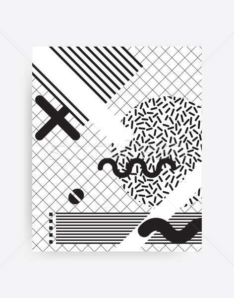 black and white Neo Memphis geometric pattern  Stock photo © softulka