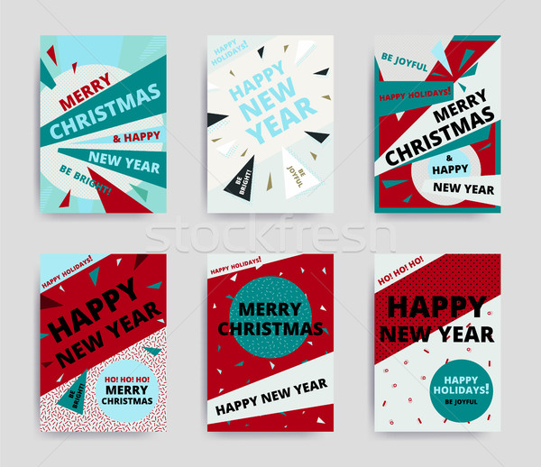 Heiter Weihnachten Neujahr Design Auge Banner Stock foto © softulka