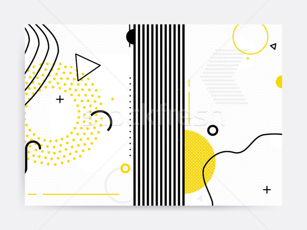 Stock photo: Colorful trend Neo Memphis geometric pattern