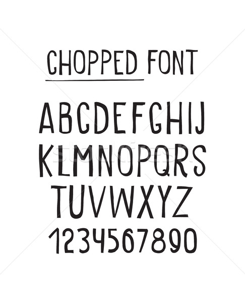 Line simple chopped font. Universal alphabet with capital letter Stock photo © softulka