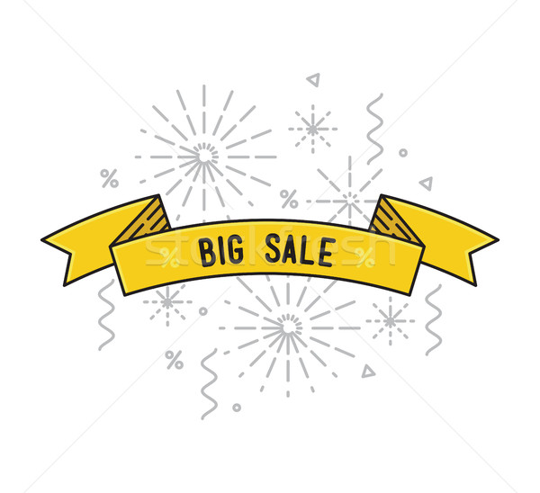 Sale shining banner, colorful background in flat style Stock photo © softulka