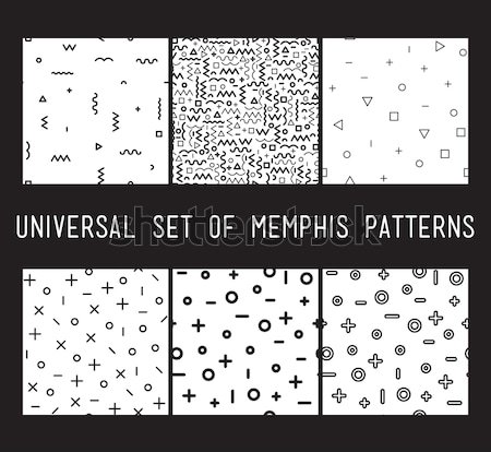 Set of universal vector fashion geometric seamless patterns Stock photo © softulka