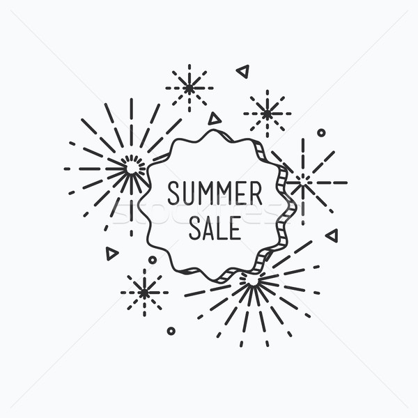 Big summer sale shining banner, colorful background in flat styl Stock photo © softulka