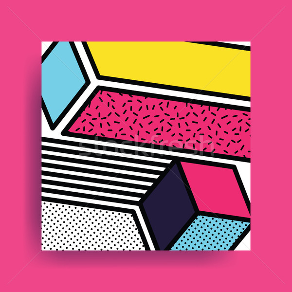 Colorful trend Neo Memphis geometric pattern Stock photo © softulka