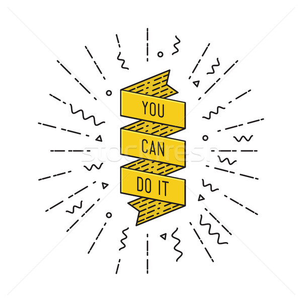 You can do it. Inspirational vector illustration, motivational quotes flat Stock photo © softulka