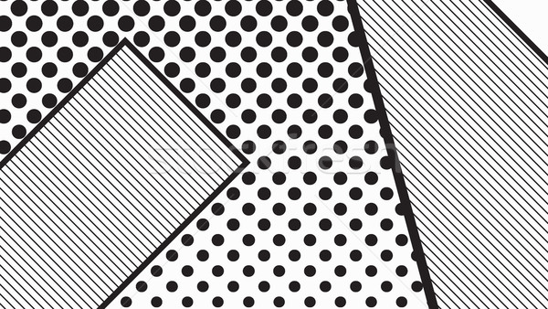 Zwart wit pop art geometrisch patroon heldere blokken Stockfoto © softulka