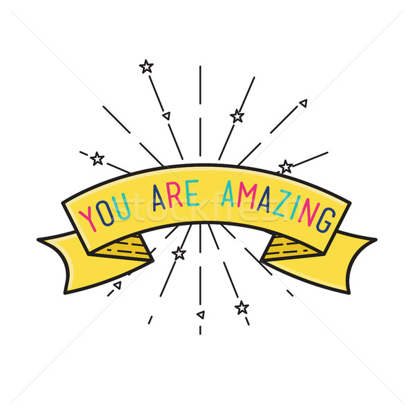 You are amasing Inspirational vector illustration, motivational quotes flat poster Stock photo © softulka