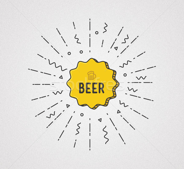 Beer festival shining banner, colorful background in flat style Stock photo © softulka