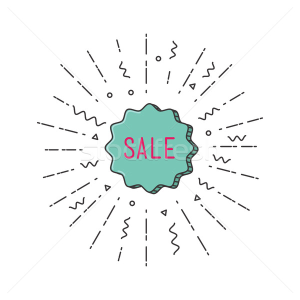 Sale shining banner, colorful background in flat style Stock photo © softulka