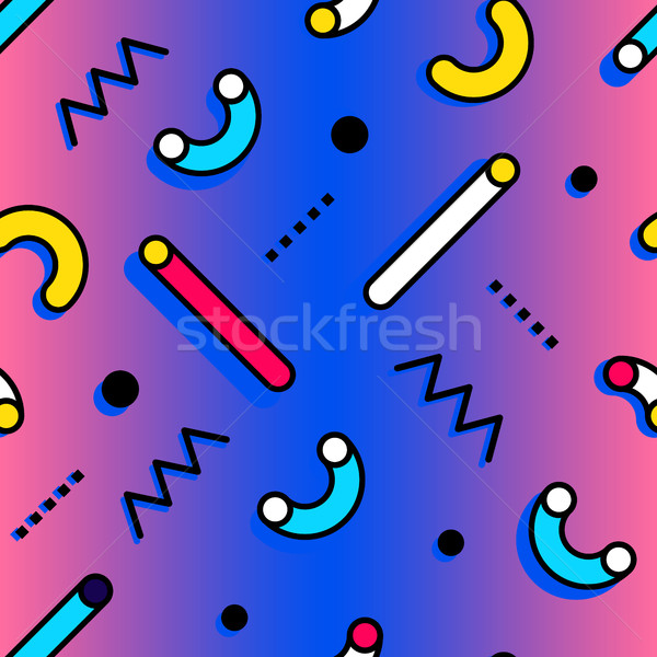 Seamless pattern in Memphis style Stock photo © softulka