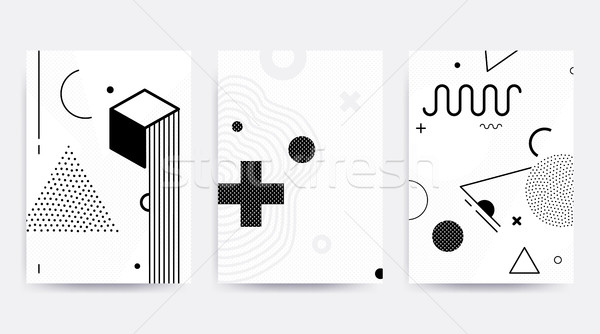 Black and white trend Neo Memphis geometric pattern Stock photo © softulka