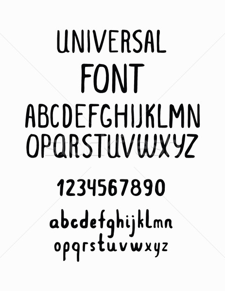 Line simple font. Universal alphabet with small and capital lett Stock photo © softulka