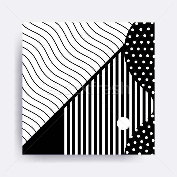 black and white Neo Memphis geometric pattern  Stock photo © softulka