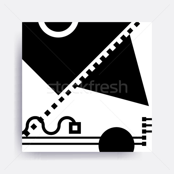 black and white Neo Memphis geometric pattern  Stock photo © softulka