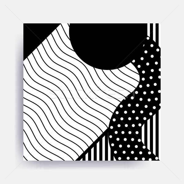 black and white Neo Memphis geometric pattern  Stock photo © softulka