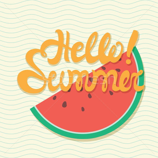 Hello summer poster, lettering with conceptual background Stock photo © softulka