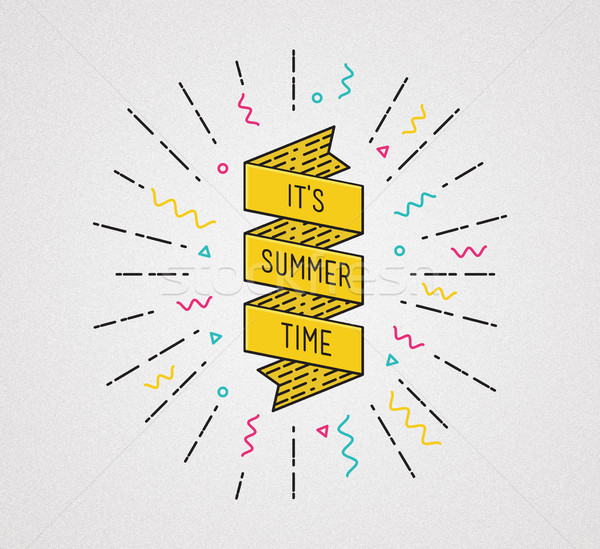 Stock photo: It is summer time. Inspirational illustration, motivational quote
