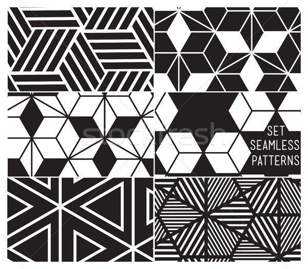 Set of universal vector geometric seamless pattern Stock photo © softulka