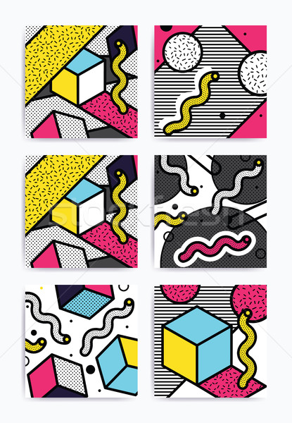 Coloré pop art motif géométrique lumineuses blocs [[stock_photo]] © softulka