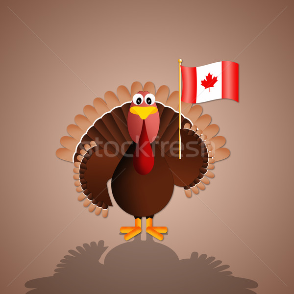Турция Канадский флаг иллюстрация флаг благодарение лист Сток-фото © sognolucido