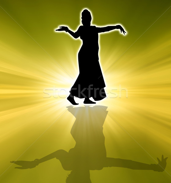 Woman dancing indian dance Stock photo © sognolucido