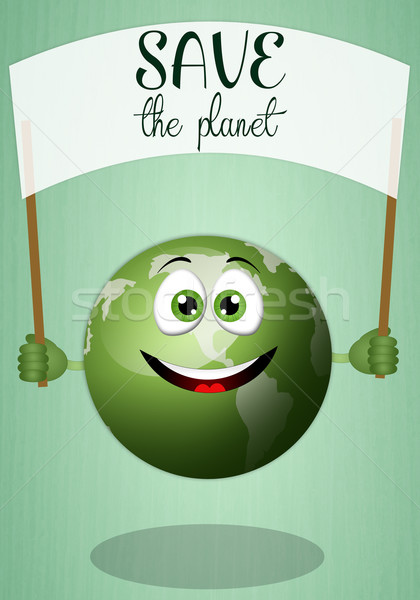 Funny green earth Stock photo © sognolucido