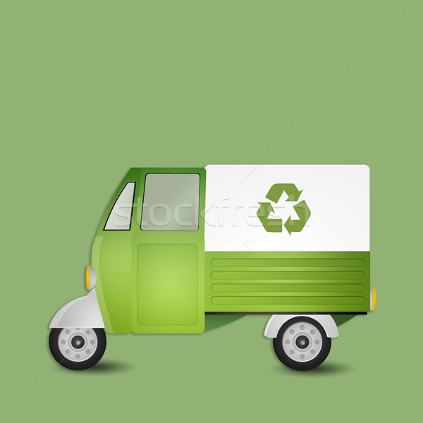 Green van for recycling Stock photo © sognolucido