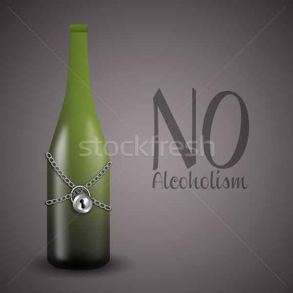 Abuso alcol illustrazione bottiglia lucchetto vino Foto d'archivio © sognolucido