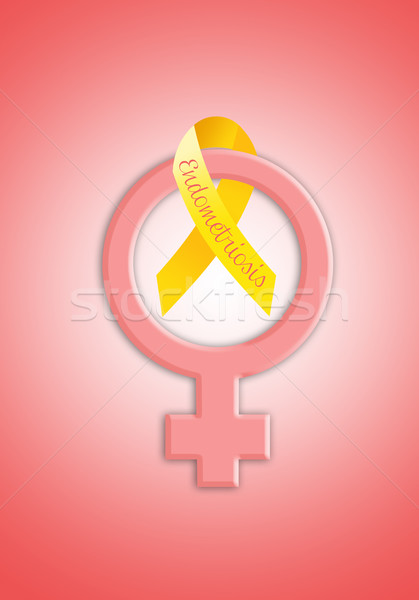 female symbol with yellow ribbon Stock photo © sognolucido